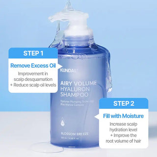KUNDAL - Airy Volumen Hyaluron Edition Blossom Breeze - Shampoo 300ml + Treatment 300ml