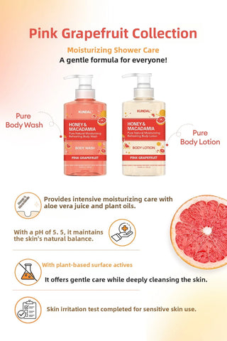 KUNDAL - Pink Grapefruit Edition - Gel de Ducha 500 ml + Loción Corporal 500ml
