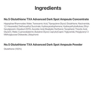 NUMBUZIN - No.5 Glutathione TXA Advanced Dark Spot Ampoule Concentrate - 10gr + 7gr