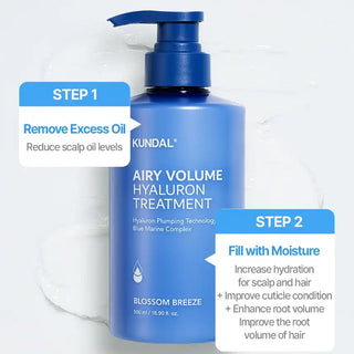 KUNDAL - Airy Volumen Hyaluron Edition Blossom Breeze - Shampoo 300ml + Treatment 300ml