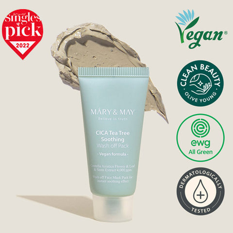 MARY & MAY - Cica Tea Tree Soothing Wash Off Pack - 30gr